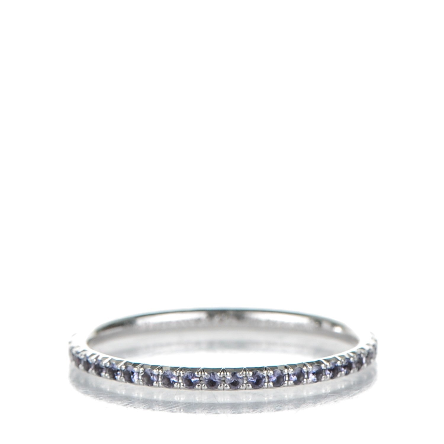 Tiffany 18K White Gold Iolite Metro Ring 7 1 of 5