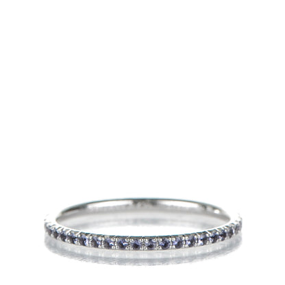 Tiffany 18K White Gold Iolite Metro Ring 7 1 of 5