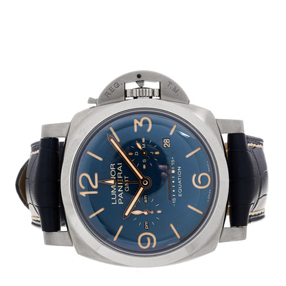 Panerai Titanium Alligator 47mm Luminor Equation of Time GMT Manual Winding Watch Blue PAM00670 2 of 4