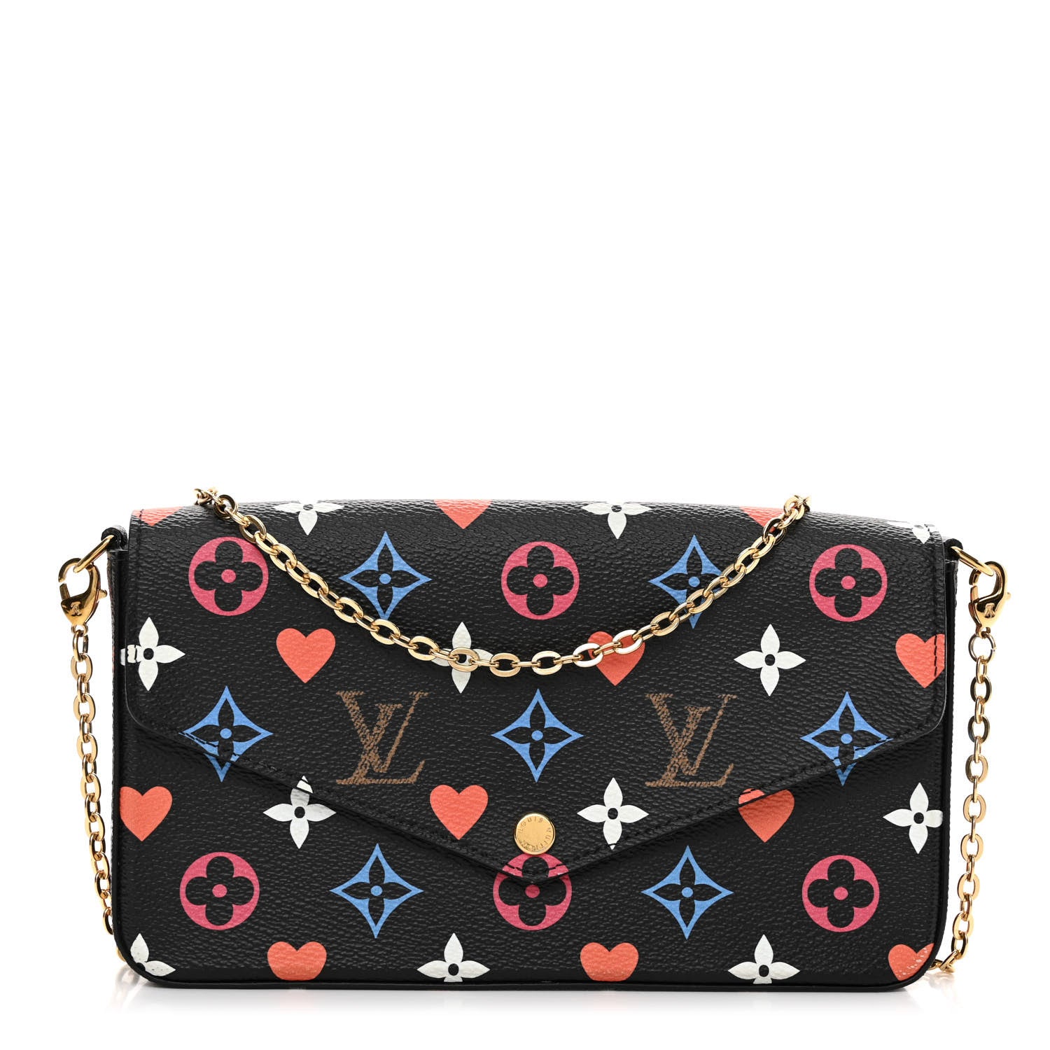 Louis Vuitton Game On Felicie Chain Wallet Black 1 of 10