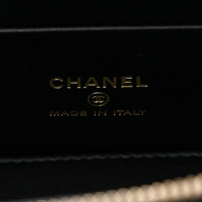 Chanel Lambskin Quilted Small Heart Vanity Case With Chain Black 6 of 11