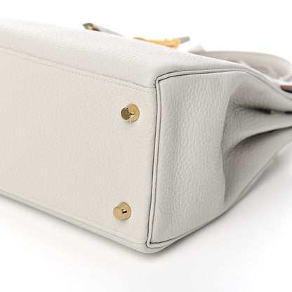 Hermes Taurillon Clemence Kelly Retourne 28 Gris Perle 8 of 9