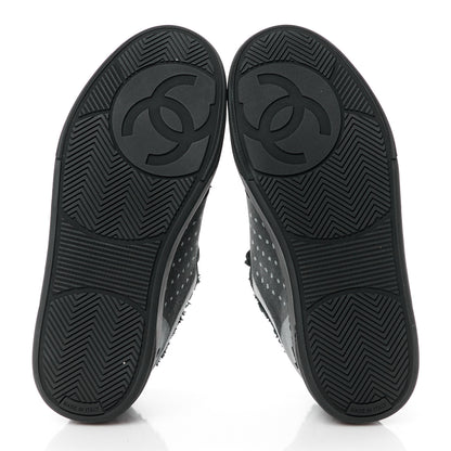 Chanel Fabric Suede Calfskin Logo Sneakers 36.5 Gray 5 of 10