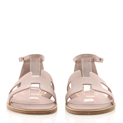 Hermes Epsom Santorini Sandals 38 Rose Porcelaine 2 of 9