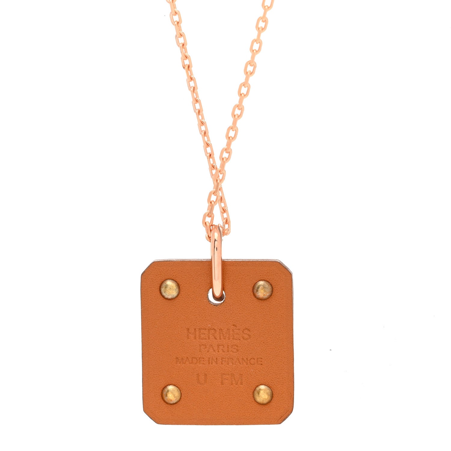 Hermes Rose Gold Plated Swift As de Coeur Pendant Necklace Nata 5 of 6