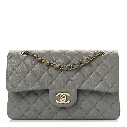 Chanel Caviar Quilted Small Double Flap Grey 1 of 10