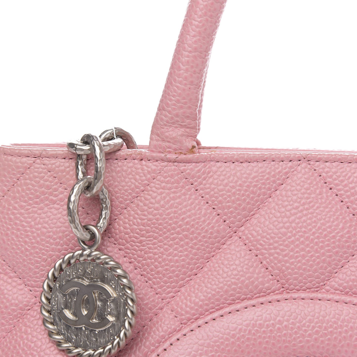 Caviar Quilted Medallion Tote Light Pink
