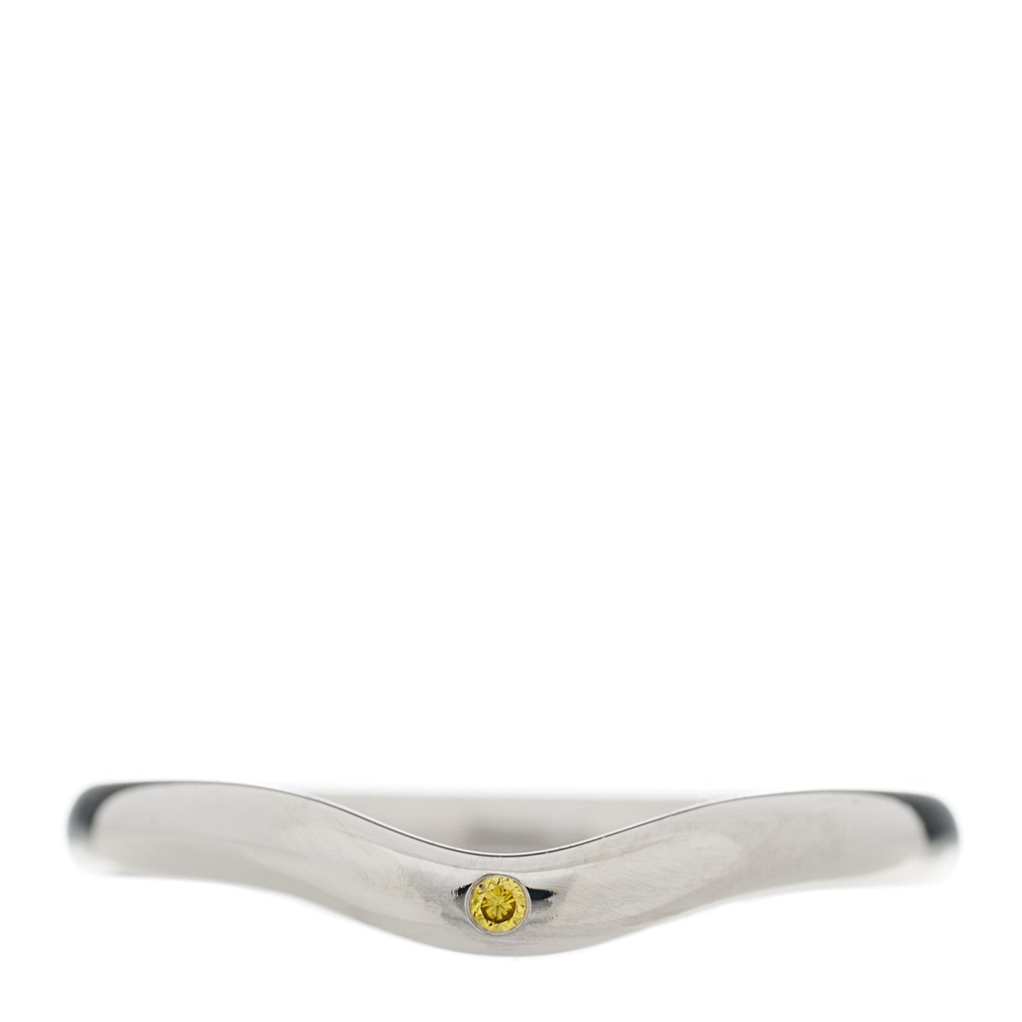 Platinum Yellow Diamond 2mm Elsa Peretti Band Ring 52 6