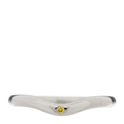 Tiffany Platinum Yellow Diamond 2mm Elsa Peretti Band Ring 52 6 1 of 5