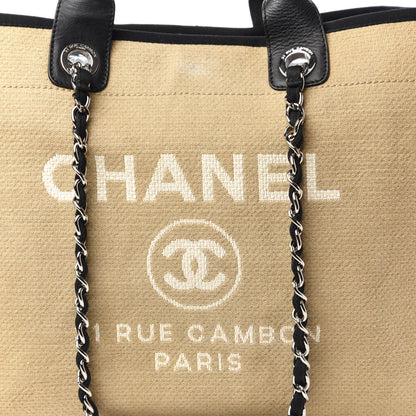 Chanel Canvas Medium Deauville Tote Beige Black 10 of 10