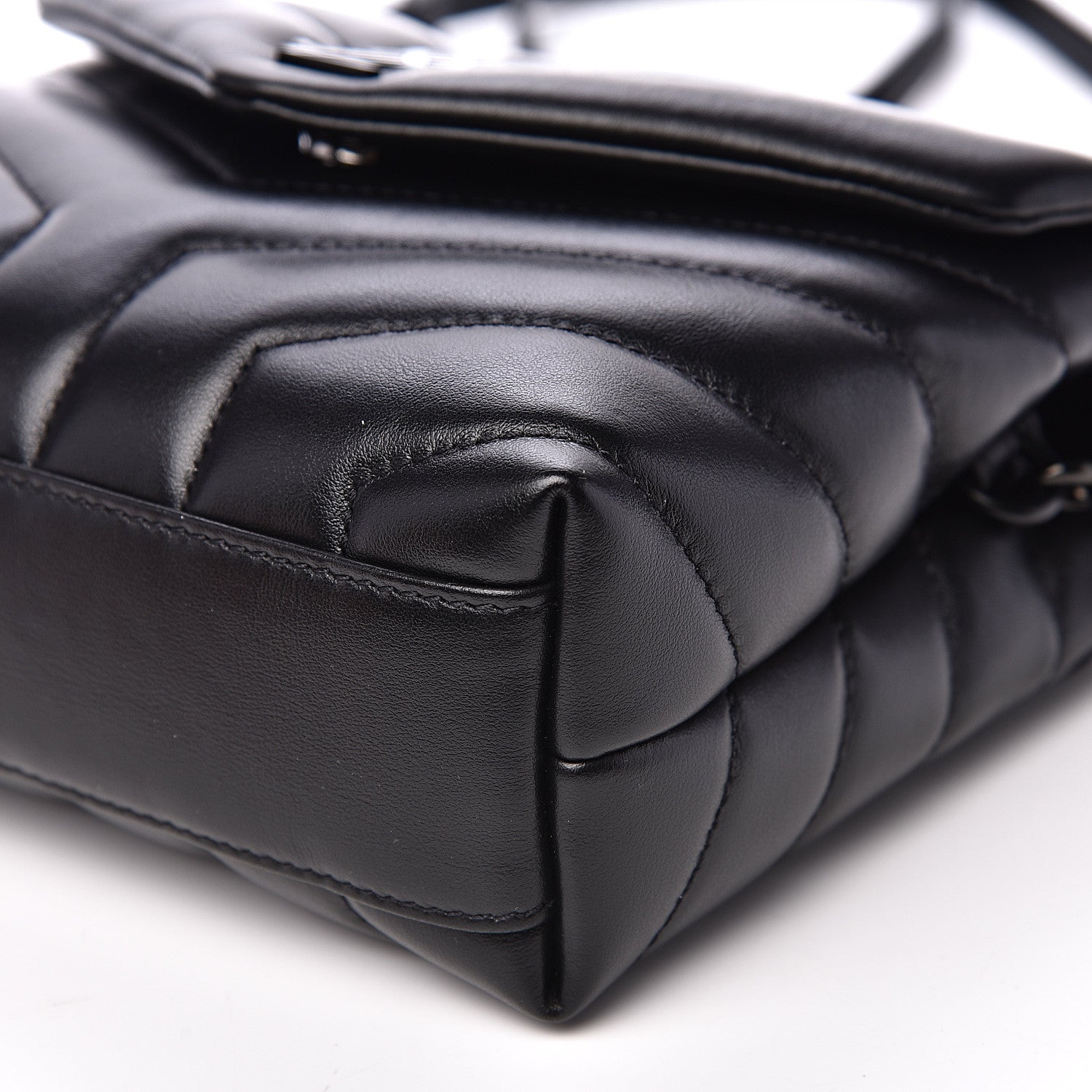 Saint Laurent Calfskin Y Quilted Monogram Toy Loulou Crossbody Bag Black 9 of 11