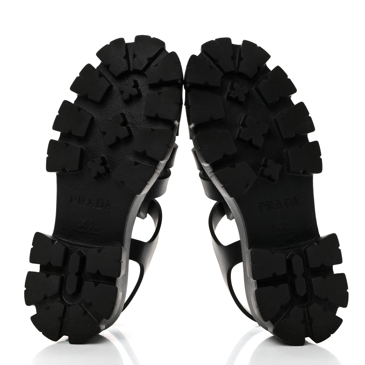 Prada Foam Rubber Triangle Logo Monolith 55mm Cage Sandals 40 Black 5 of 9