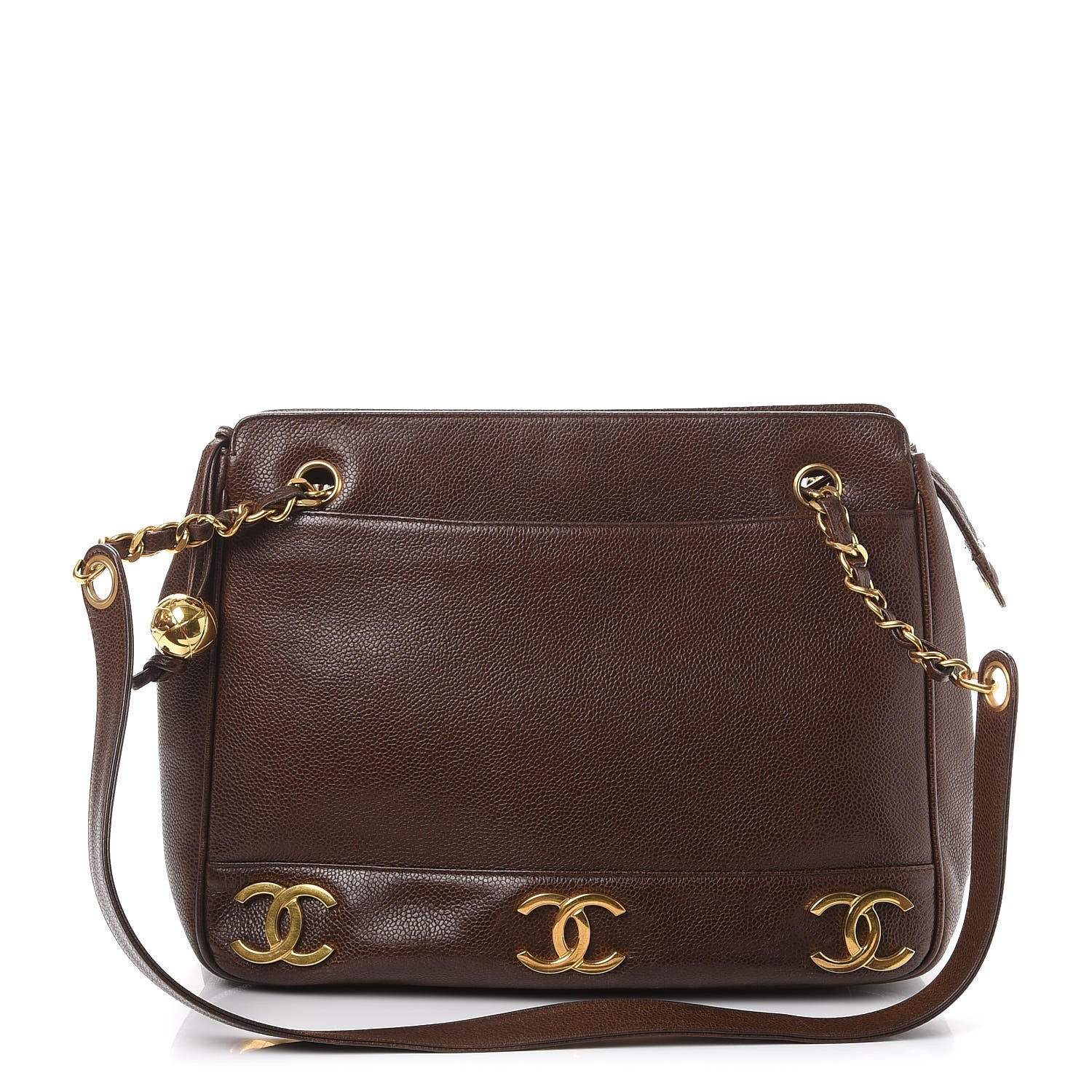 Chanel Caviar CC Shoulder Bag Brown 1 of 12