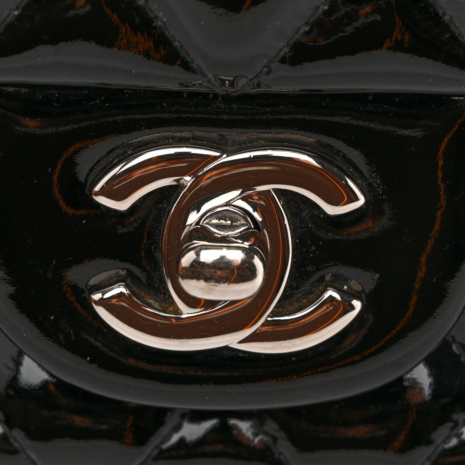 Chanel Patent Calfskin Quilted Mini Square Flap Black 13 of 13