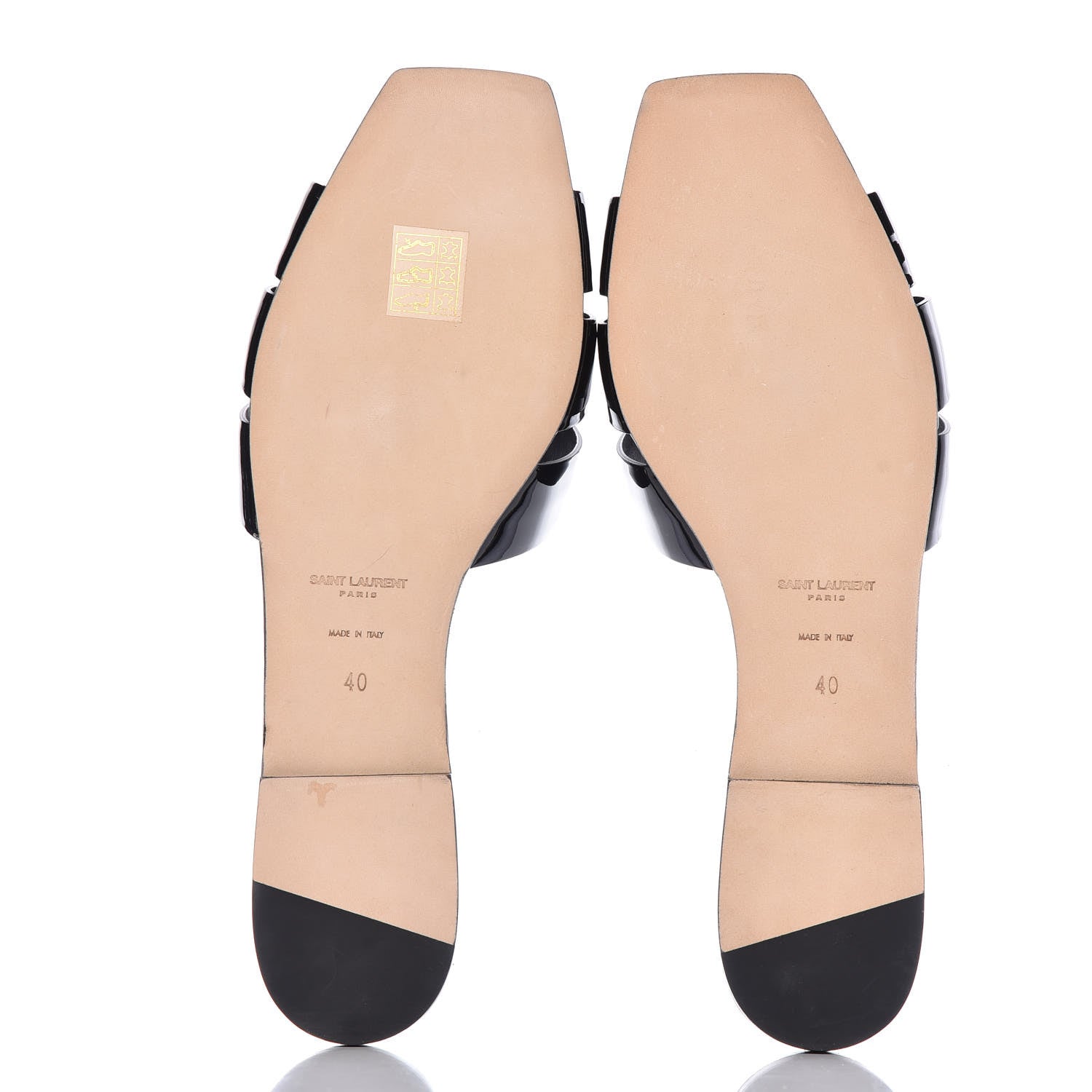 Saint Laurent Patent Calfskin Nu Pied 05 Slide Sandals 40 Black 5 of 11