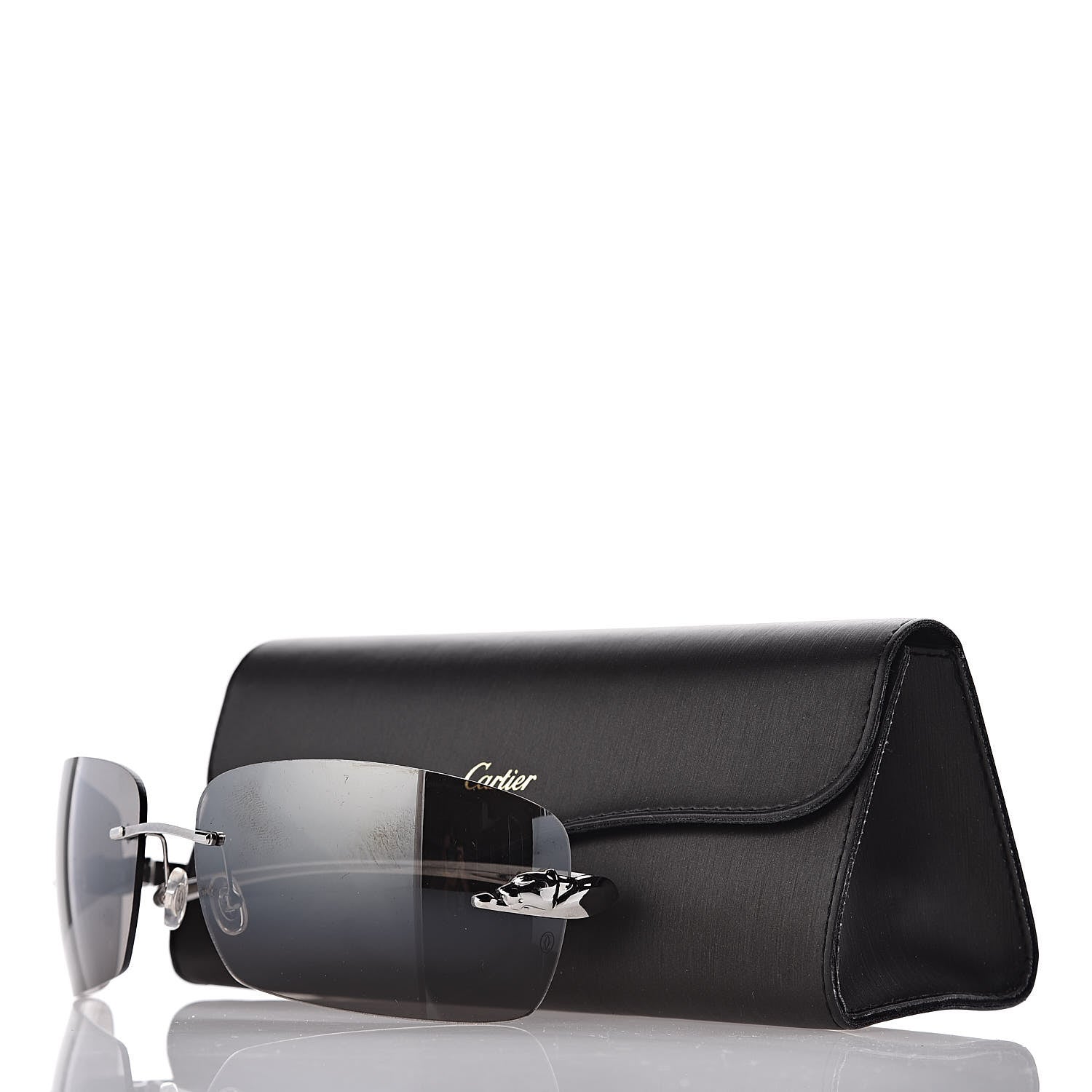 Cartier Panthere De Square Sunglasses Black Silver 8 of 8