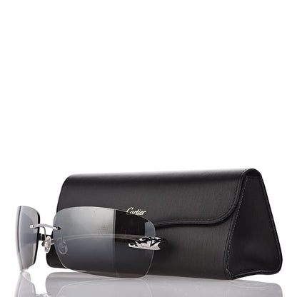 Cartier Panthere De Square Sunglasses Black Silver 8 of 8