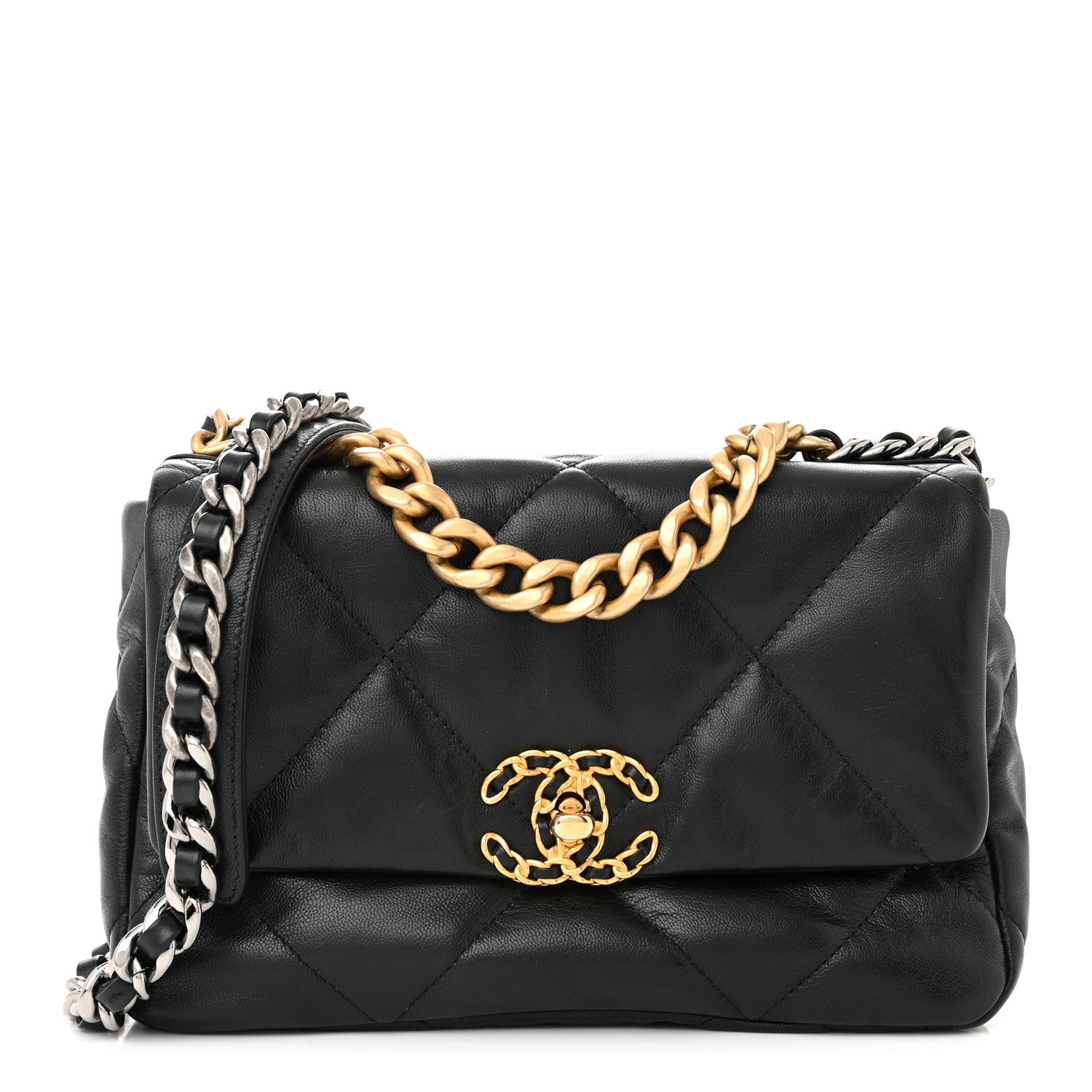 Chanel Goatskin Quilted Medium Chanel 19 Flap Black 1 of 12