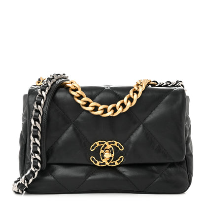 Chanel Goatskin Quilted Medium Chanel 19 Flap Black 1 of 12