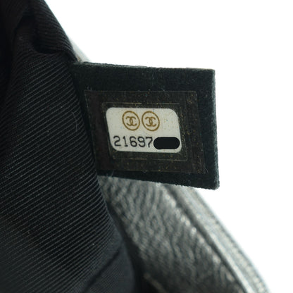 Chanel Metallic Goatskin Calfskin Medium Boy Flap Silver Black 9 of 10