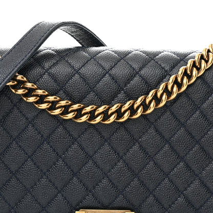 Chanel Caviar Quilted New Medium Boy Flap Navy 8 of 11