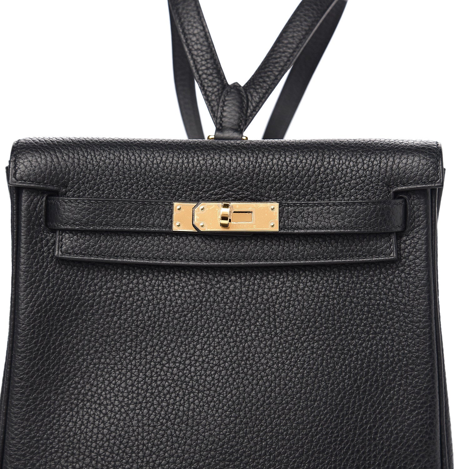 Hermes Taurillon Clemence Kelly Ado Backpack Black 9 of 9