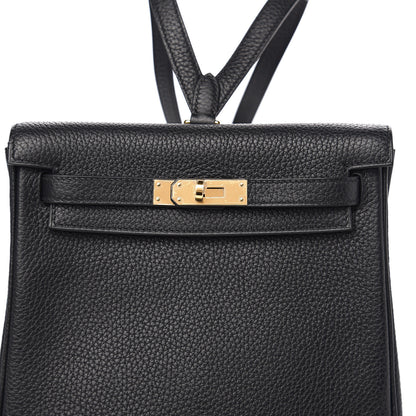 Hermes Taurillon Clemence Kelly Ado Backpack Black 9 of 9