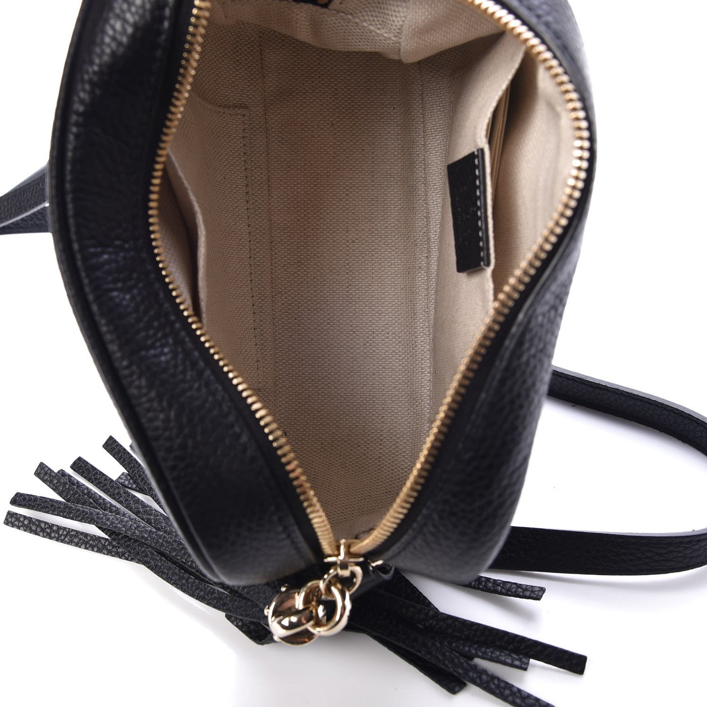 Pebbled Calfskin Small Soho Disco Bag Black