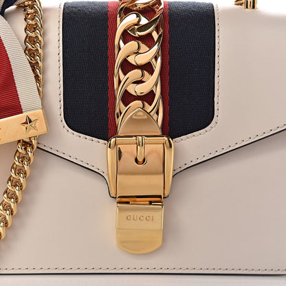 Gucci Calfskin Mini Sylvie Chain Shoulder Bag White 13 of 14