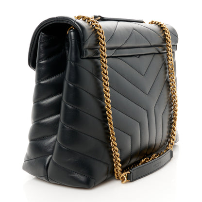 Saint Laurent Calfskin Y Quilted Monogram Medium Loulou Chain Satchel Black 3 of 11