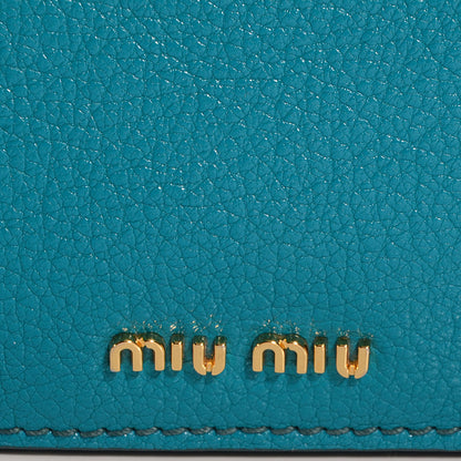 Miu Miu Grained Goatskin Madras Mini Crossbody Bag Turchese 3 of 12