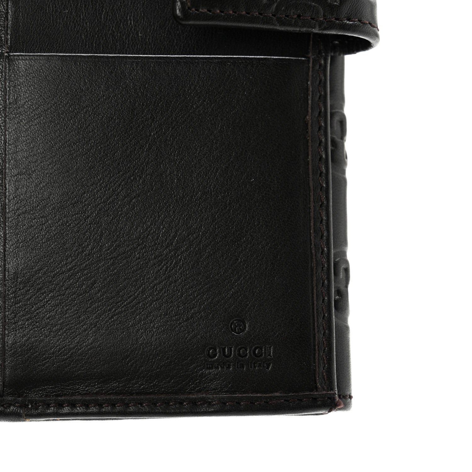 Gucci Guccissima Margaux Calfskin Metal Bar Continental Flap Wallet Black 7 of 13