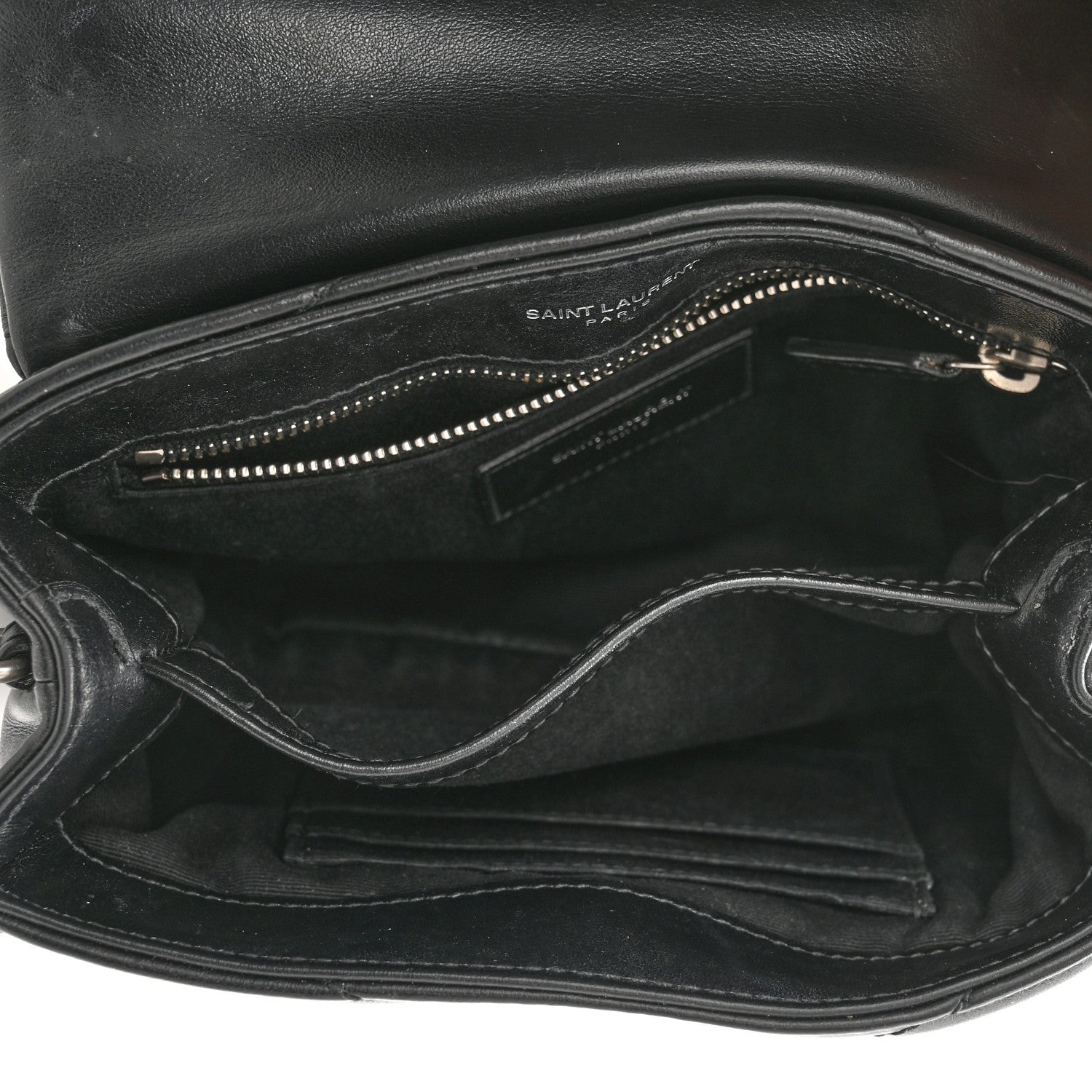 Saint Laurent Calfskin Y Quilted Monogram Toy Loulou Crossbody Bag Black 5 of 12