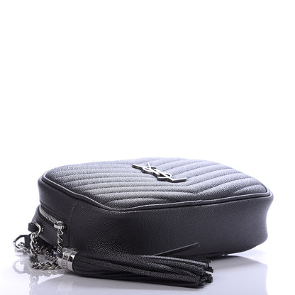 Saint Laurent Grain De Poudre Matelasse Monogram Mini Lou Camera Bag Dark Smog 4 of 9
