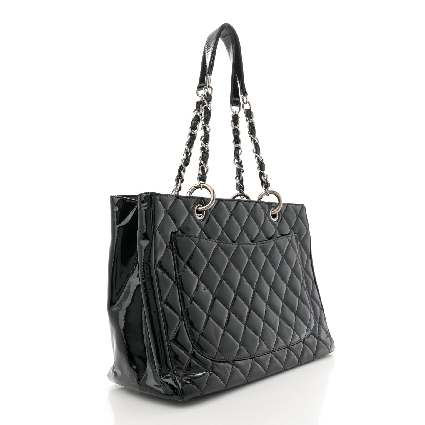 Patent Quilted Grand Shopping Tote GST Black
