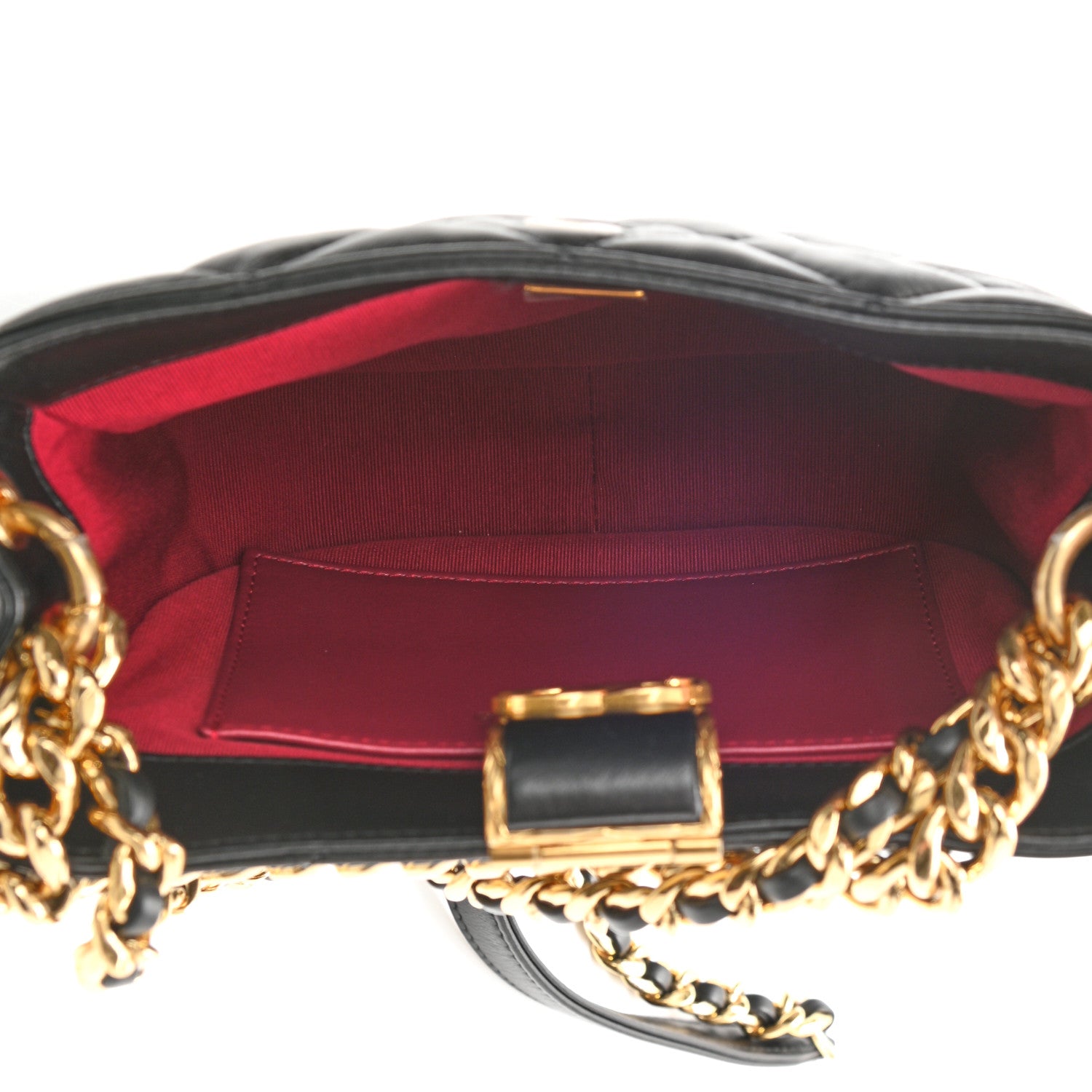 Chanel Lambskin Quilted Small Chain Hobo Black 5 of 9