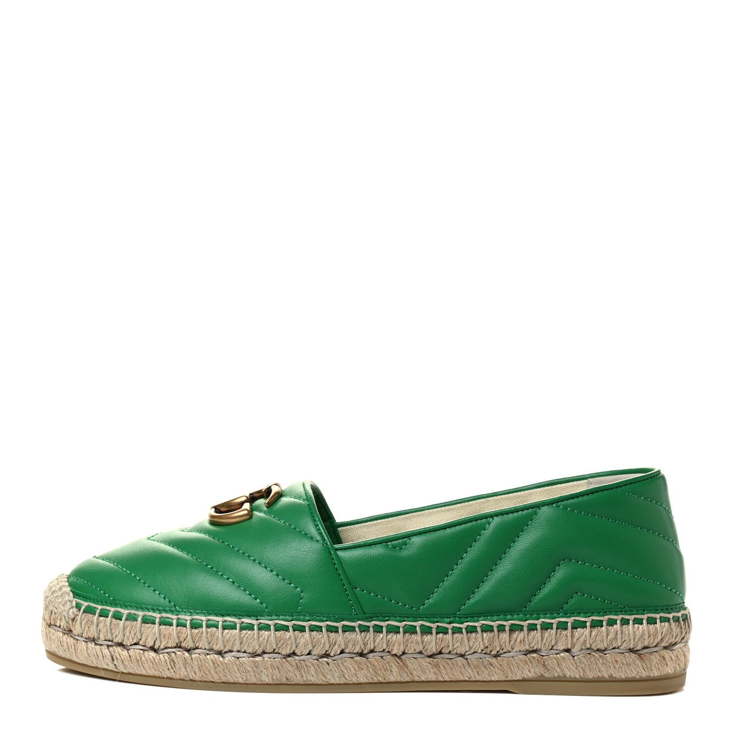 Nappa Matelasse GG Marmont Espadrilles 37.5 New Shamarock
