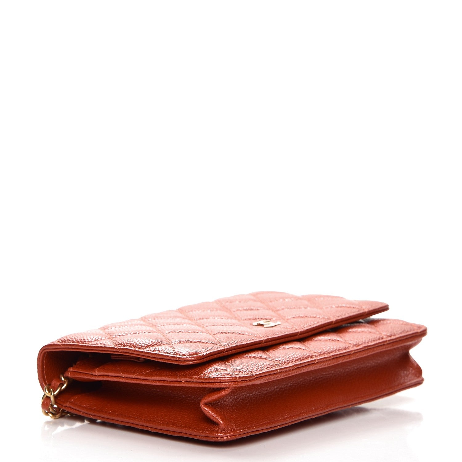 Chanel Pearly Caviar Quilted Wallet On Chain WOC Red 4 of 8