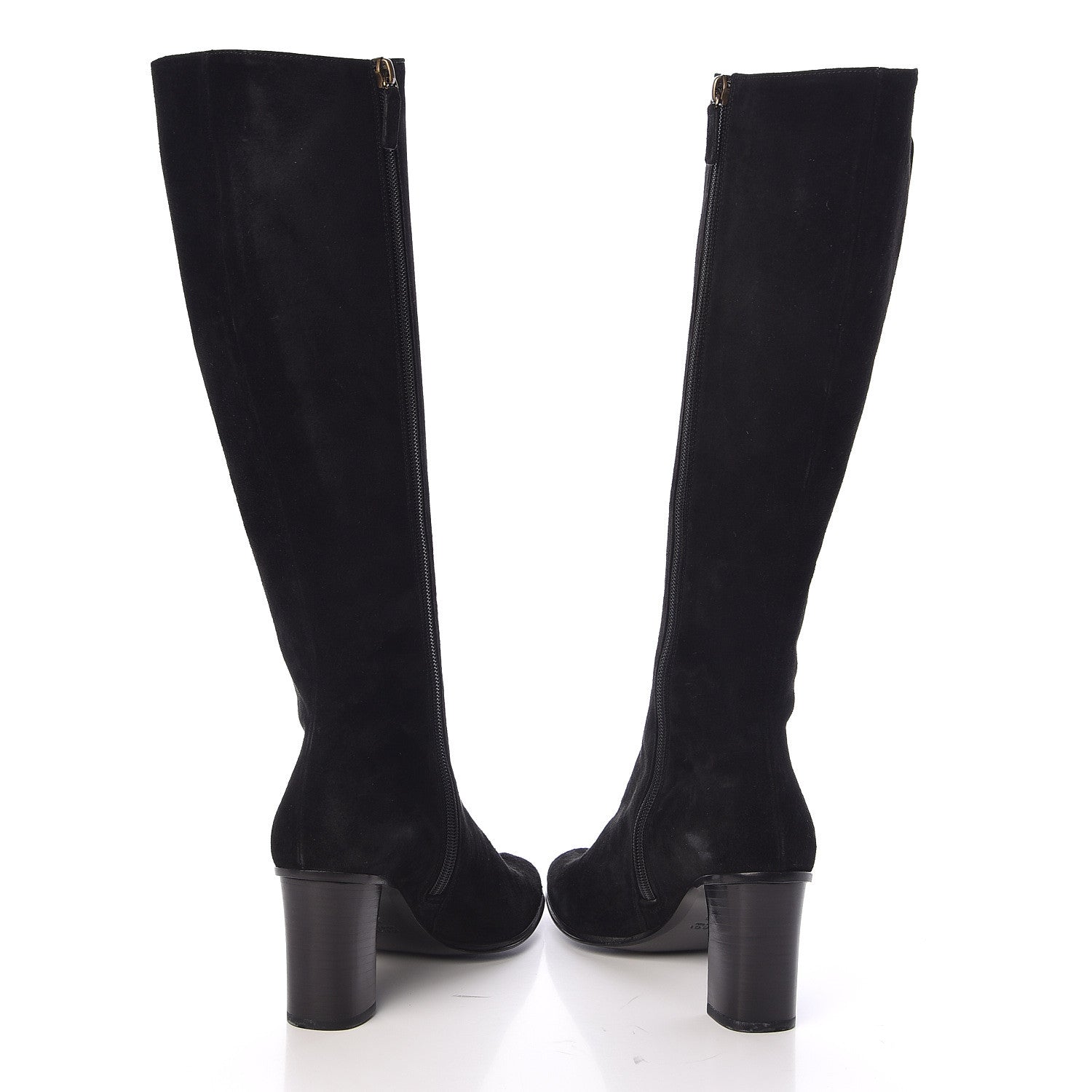 Gucci Suede Interlocking G Knee High Boots 7 Black 5 of 12