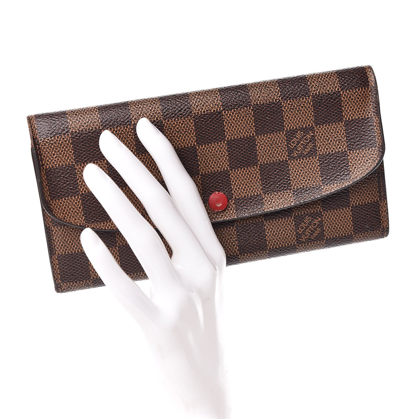 Damier Ebene Emilie Wallet Red