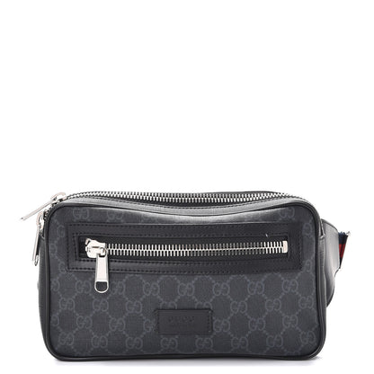 Gucci Soft GG Supreme Monogram Web Belt Bag Black Grey 1 of 8