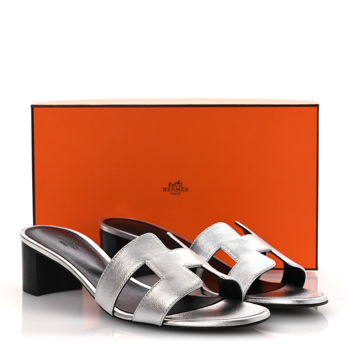 Metallic Nappa Oasis Sandals 41 Argent