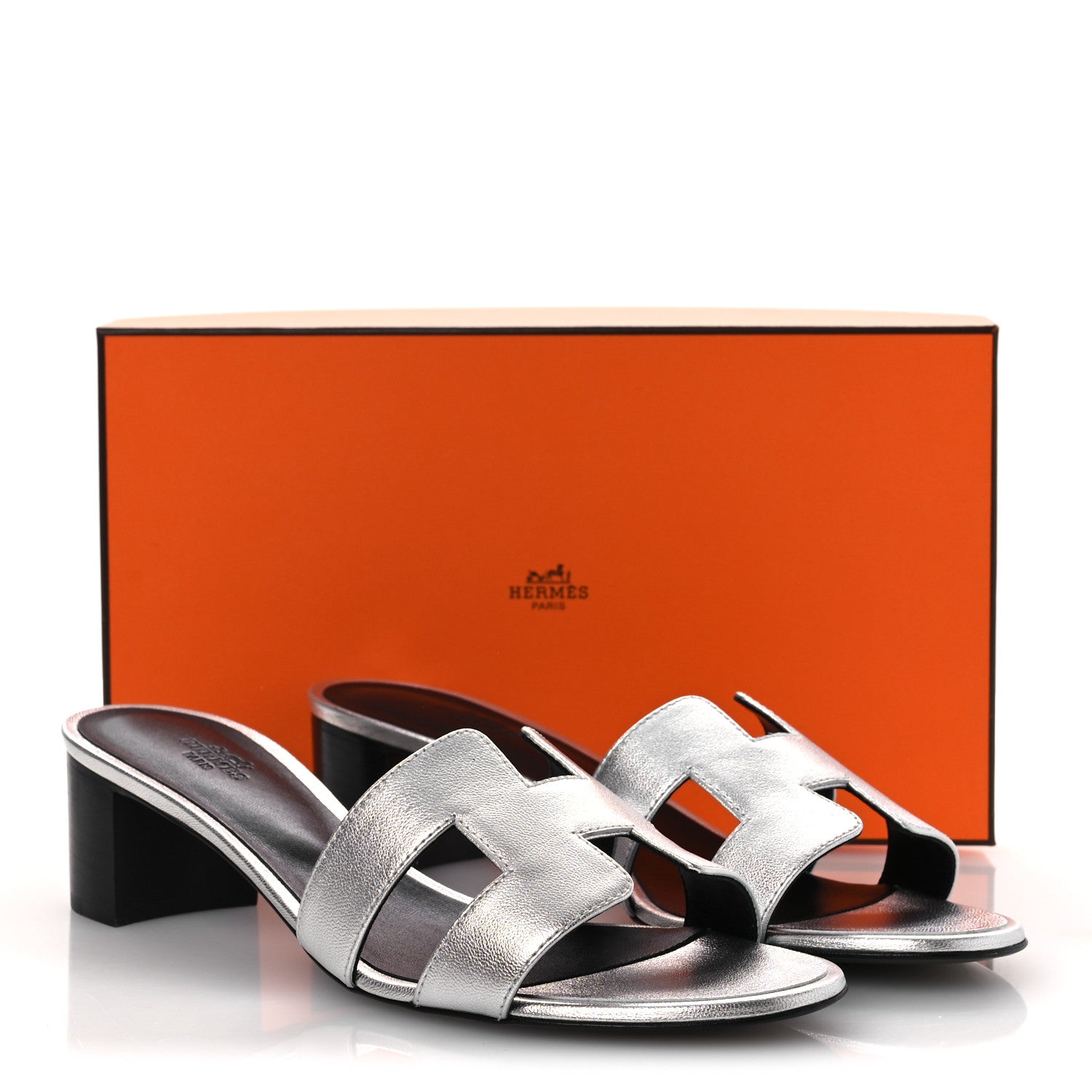 Hermes Metallic Nappa Oasis Sandals 41 Argent 11 of 11