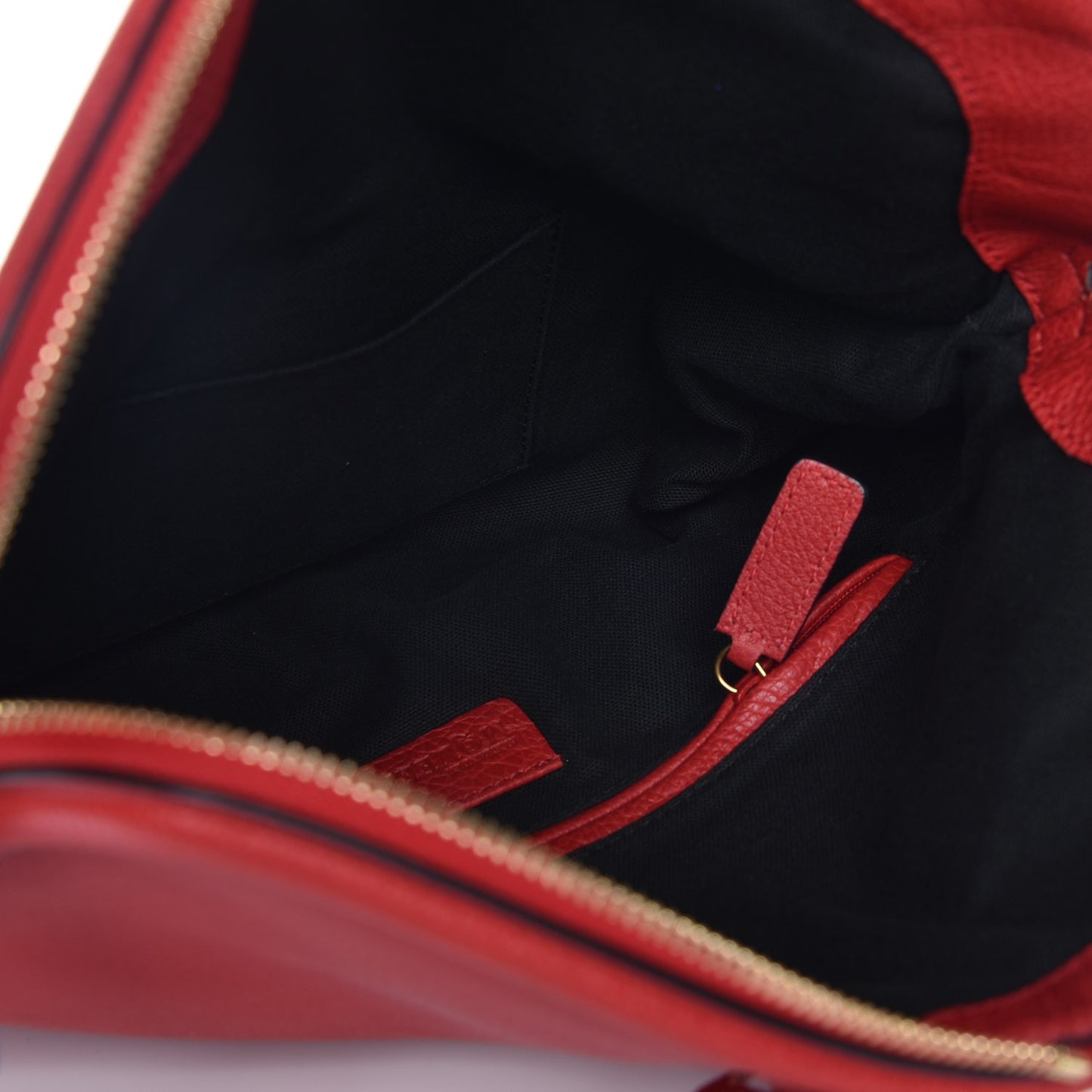 Grainy Calfskin Padlock Skull Clutch Red