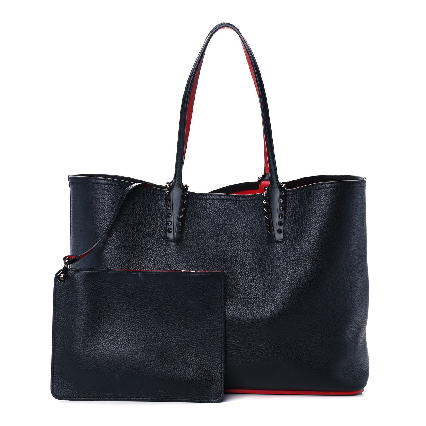 Calfskin Spikes East West Cabata Tote Black