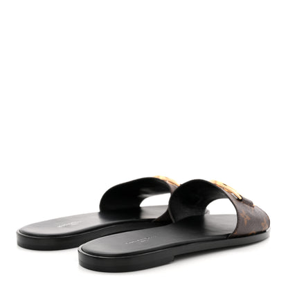 Louis Vuitton Patent Monogram Lock It Flat Mules 41 5 of 11