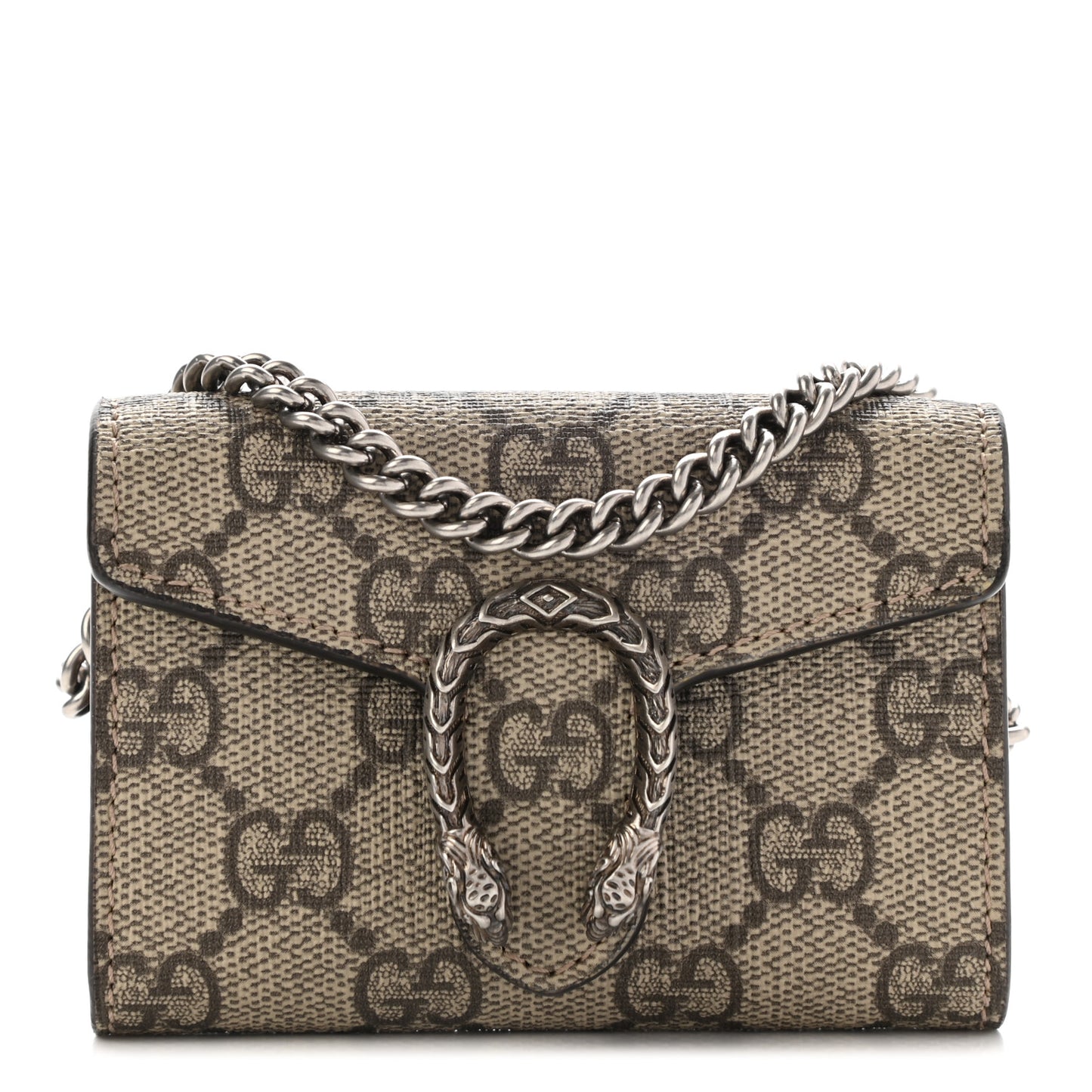 GG Supreme Monogram Dionysus Coin Purse Taupe
