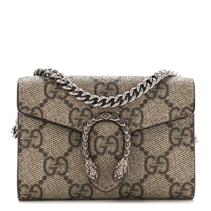 Gucci GG Supreme Monogram Dionysus Coin Purse Taupe 1 of 7