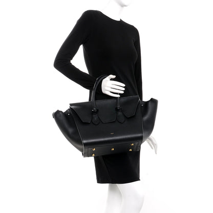 Celine Crisped Calfskin Small Tie Knot Tote Black 2 of 9