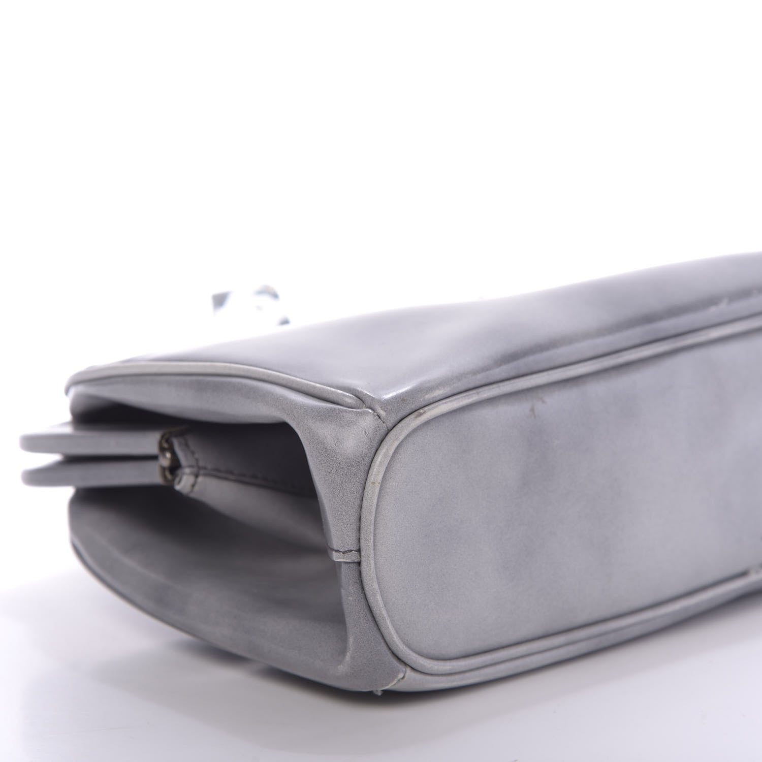 Prada Spazzolato Kisslock Clutch Grigio 6 of 13